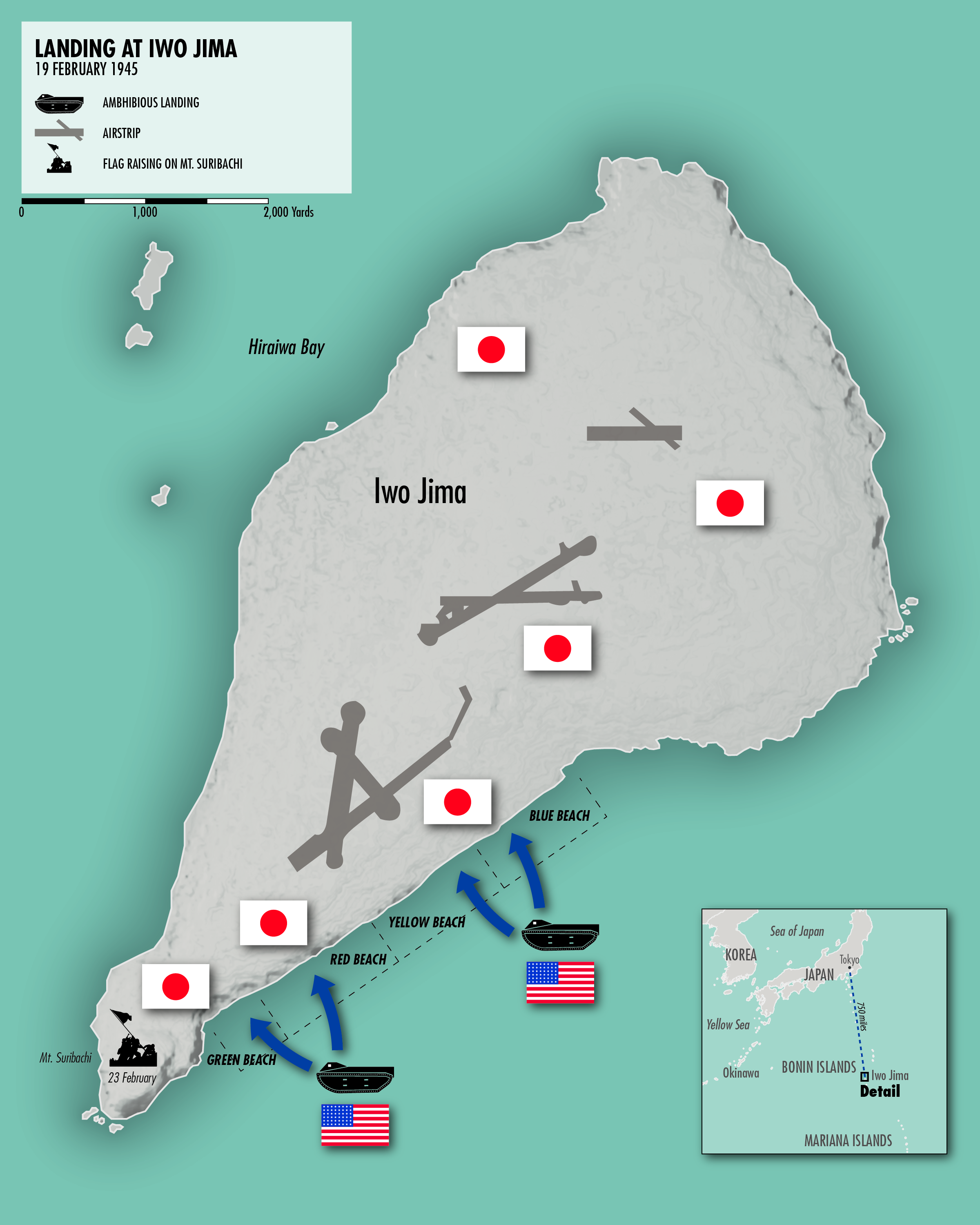 iwo jima battle map